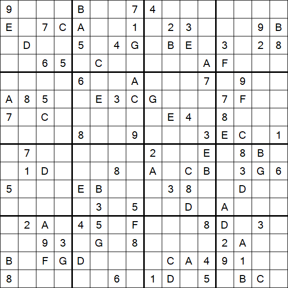 Sudoku 16x16 - Hard