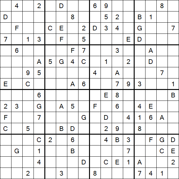 Sudoku 16x16 - Hard