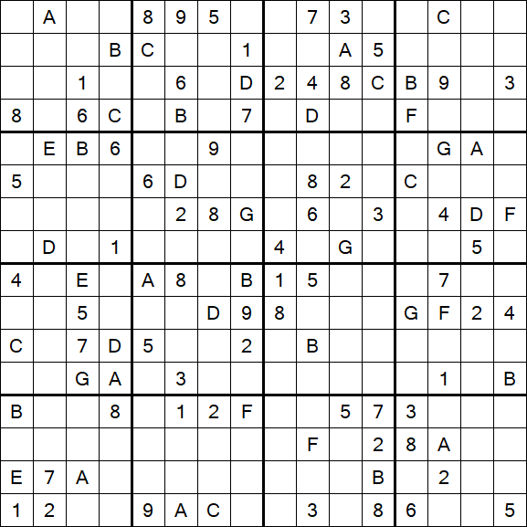 Sudoku 16x16 - Hard