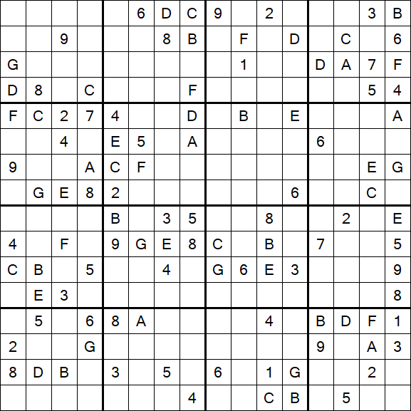 Sudoku 16x16 - Hard