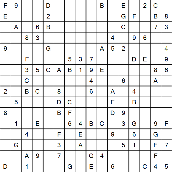 Sudoku 16x16 - Hard