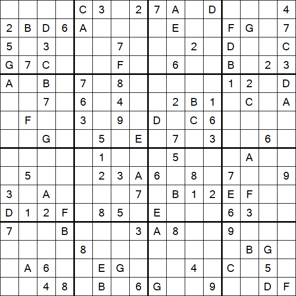 Sudoku 16x16 - Hard