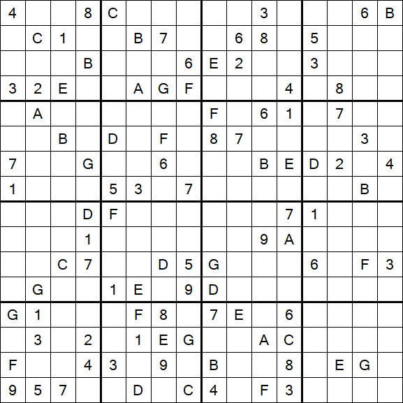 Sudoku 16x16 - Hard