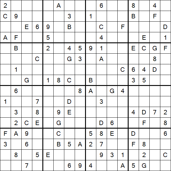 Sudoku 16x16 - Hard