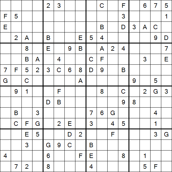 Sudoku 16x16 - Hard