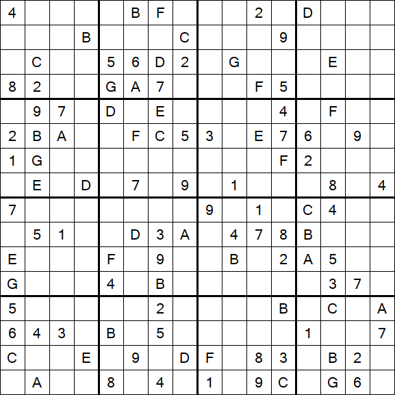 Sudoku 16x16 - Hard