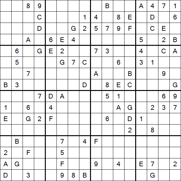 Sudoku 16x16 - Hard
