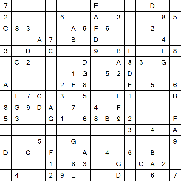 Sudoku 16x16 - Hard