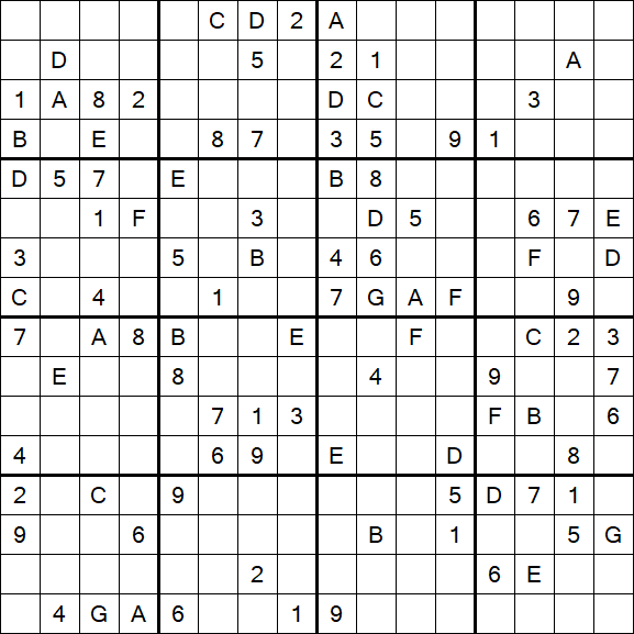 Sudoku 16x16 - Hard