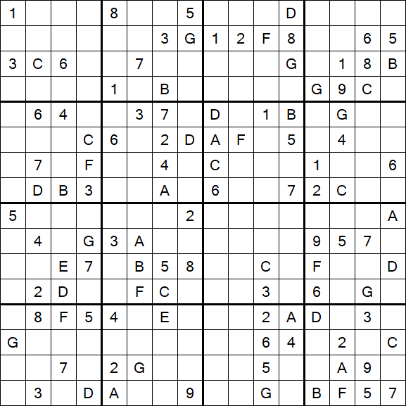 Sudoku 16x16 - Hard