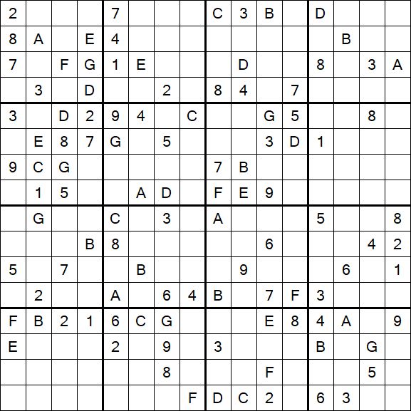 Sudoku 16x16 - Difícil