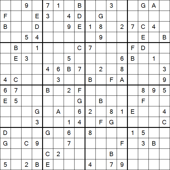 Sudoku 16x16 - Difícil