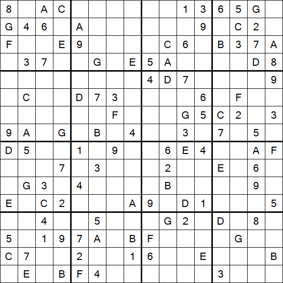 Sudoku 16x16 - Difícil