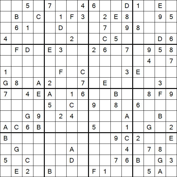 Sudoku 16x16 - Difícil
