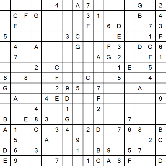 Sudoku 16x16 - Difícil