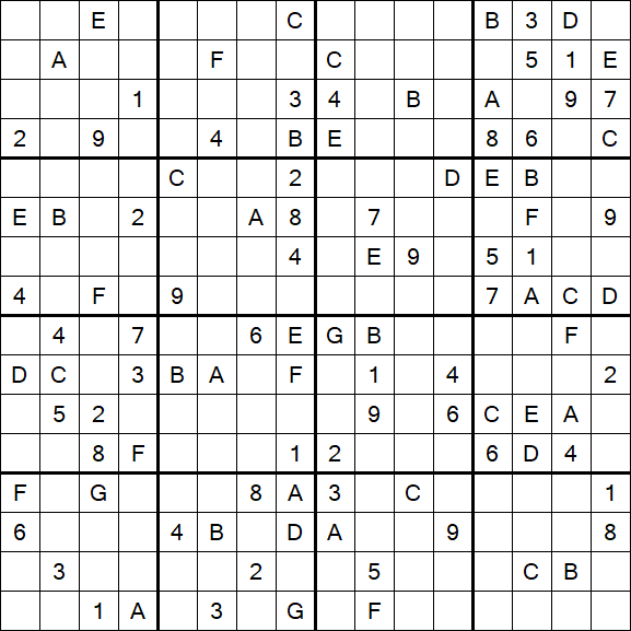 Sudoku 16x16 - Difícil