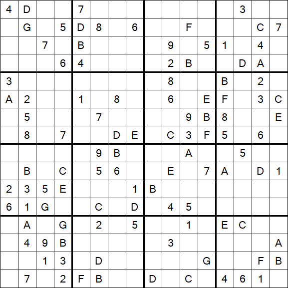 Sudoku 16x16 - Difícil
