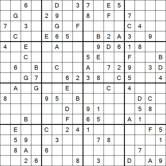 Sudoku 16x16 - Difícil