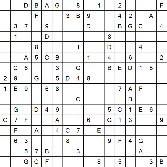 Sudoku 16x16 - Difícil