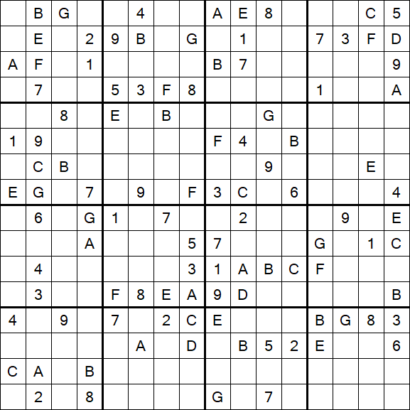 Sudoku 16x16 - Difícil