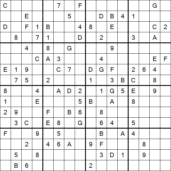 Sudoku 16x16 - Difícil