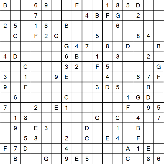 Sudoku 16x16 - Difícil