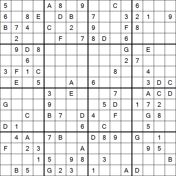 Sudoku 16x16 - Difícil