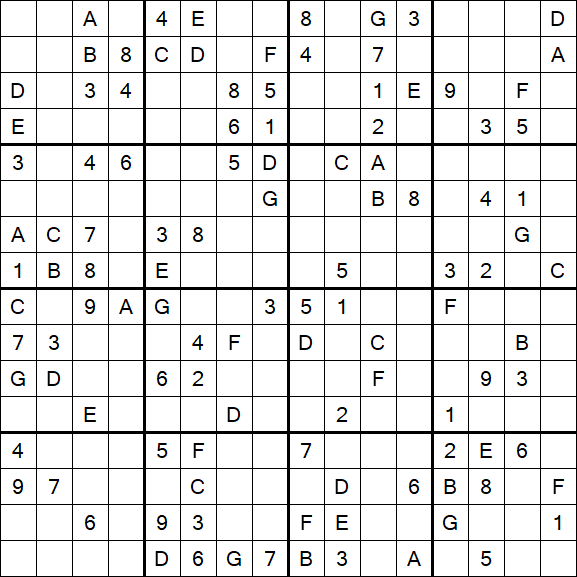 Sudoku 16x16 - Difícil