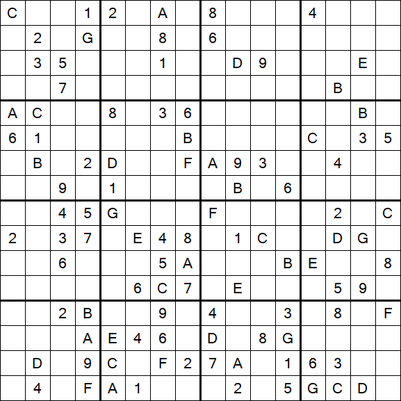 Sudoku 16x16 - Difícil