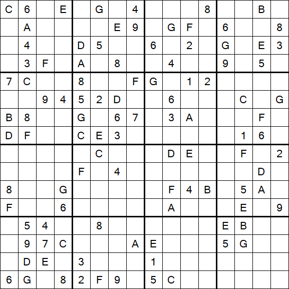 Sudoku 16x16 - Difícil