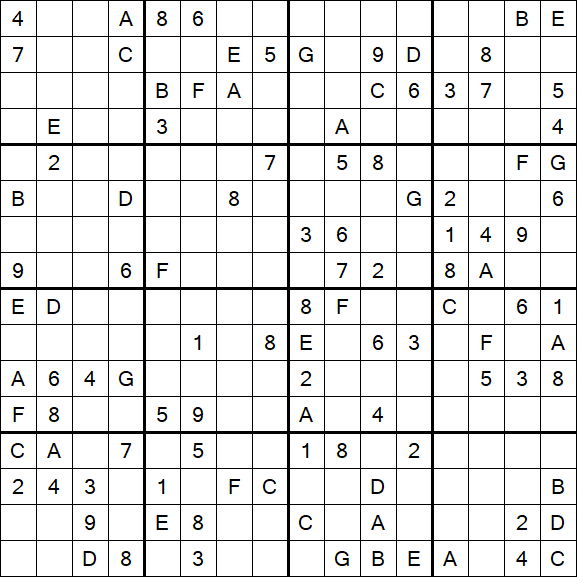 Sudoku 16x16 - Difícil