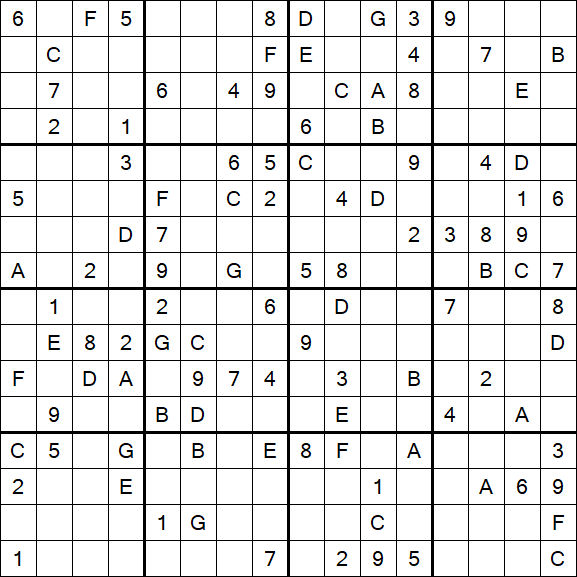 Sudoku 16x16 - Hard