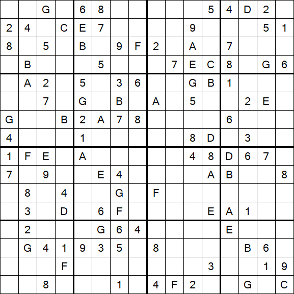 Sudoku 16x16 - Hard