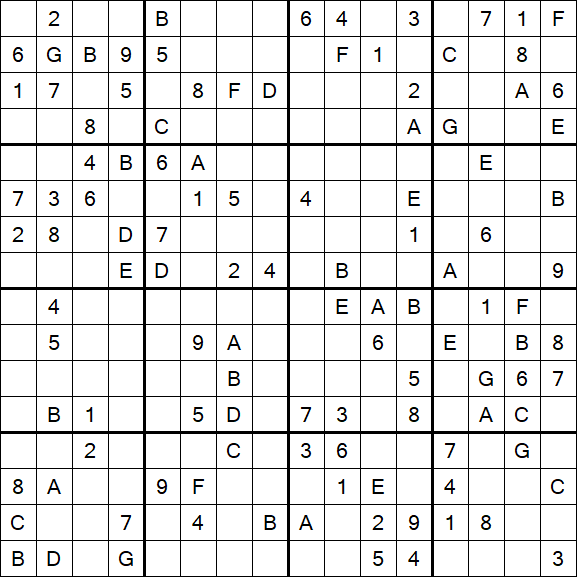 Sudoku 16x16 - Hard