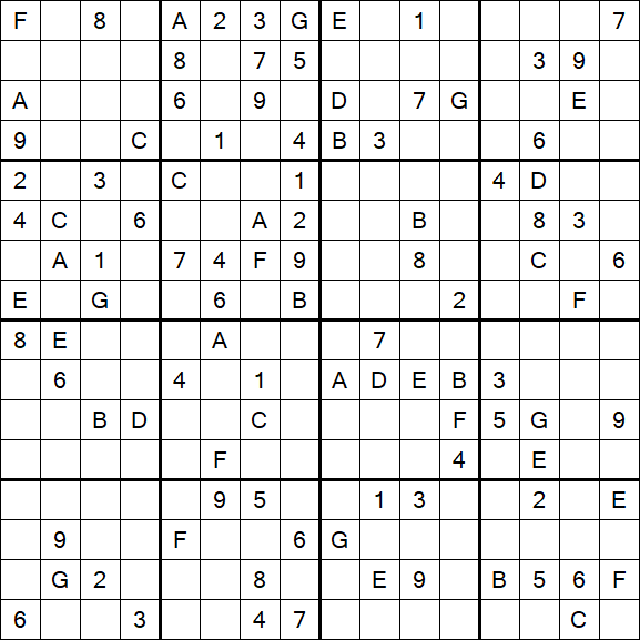 Sudoku 16x16 - Difícil