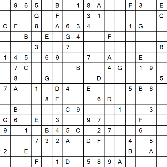 Sudoku 16x16 - Difícil