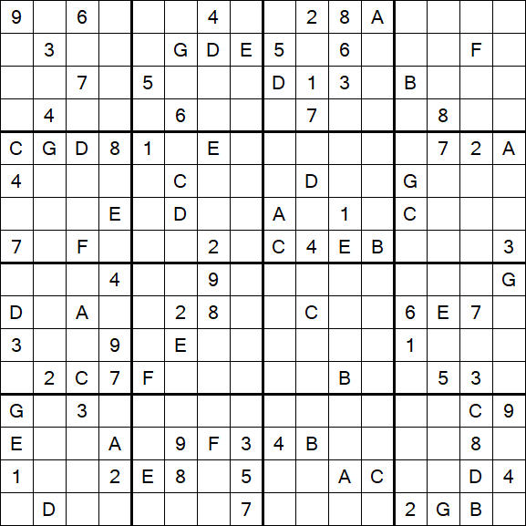 Sudoku 16x16 - Difficile