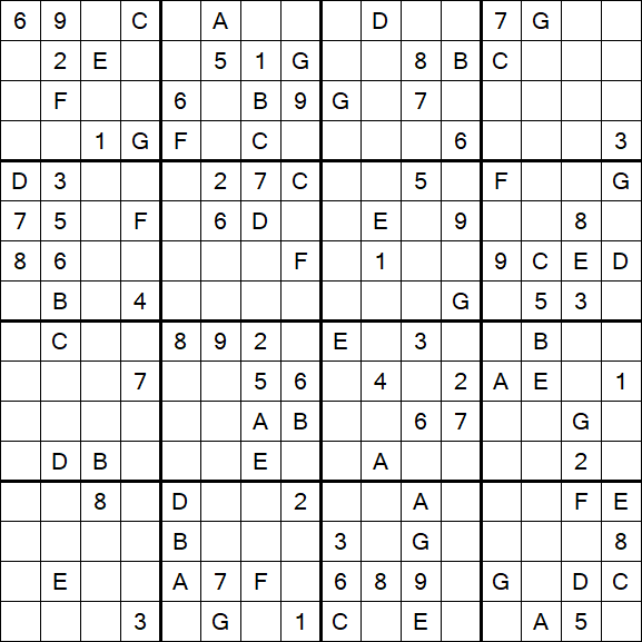 Sudoku 16x16 - Schwierig
