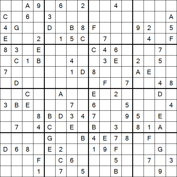 Sudoku 16x16 - Difficile