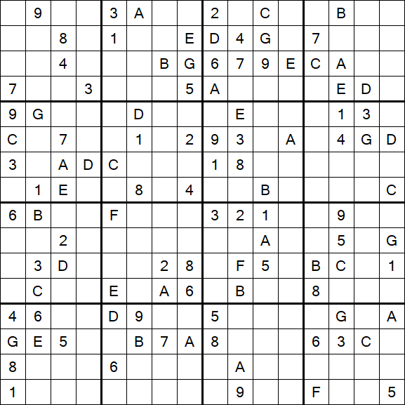 Sudoku 16x16 - Hard