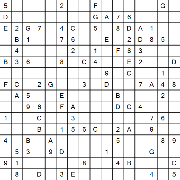 Sudoku 16x16 - Hard