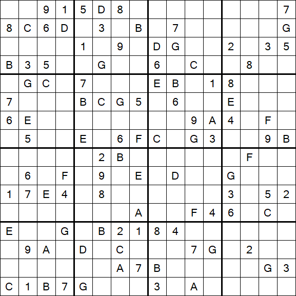 Sudoku 16x16 - Hard