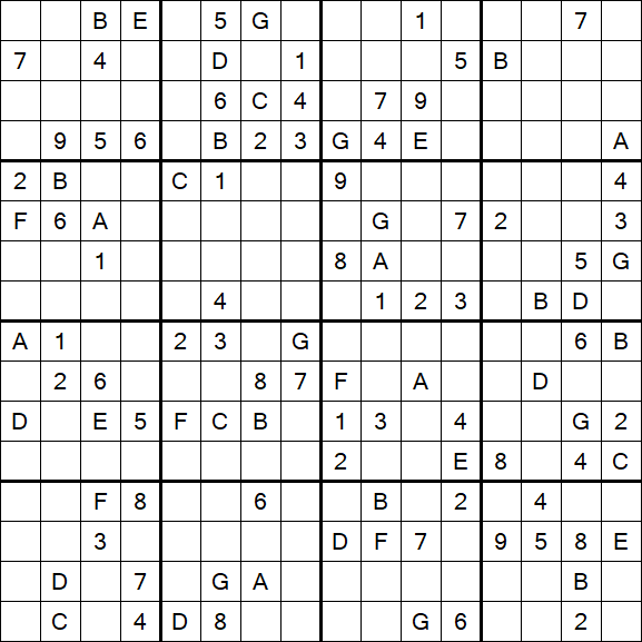 Sudoku 16x16 - Hard