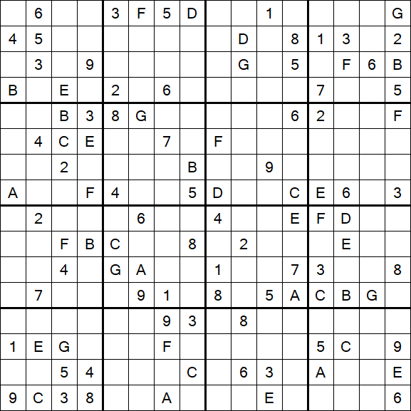 Sudoku 16x16 - Difícil