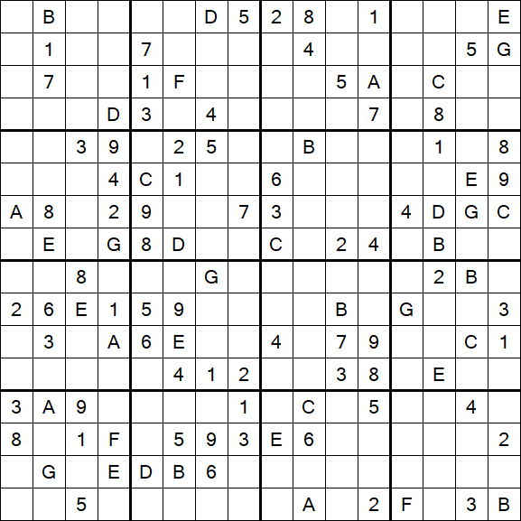 Sudoku 16x16 - Difícil