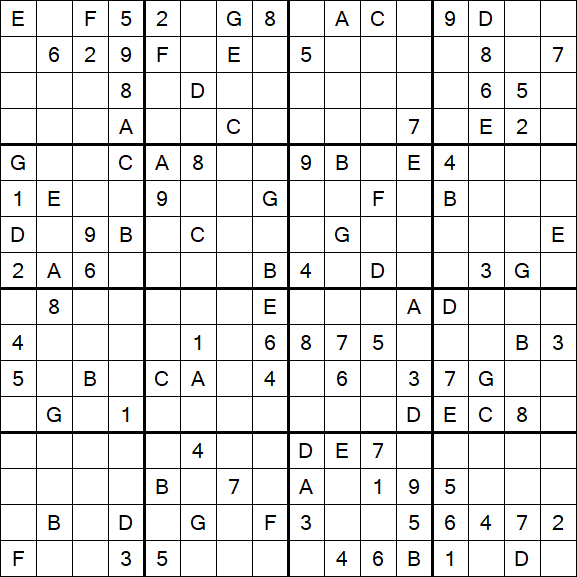 Sudoku 16x16 - Difícil