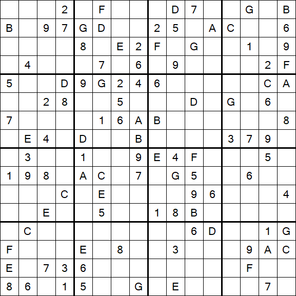 Sudoku 16x16 - Difícil