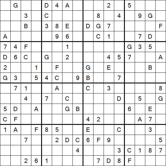 Sudoku 16x16 - Difícil
