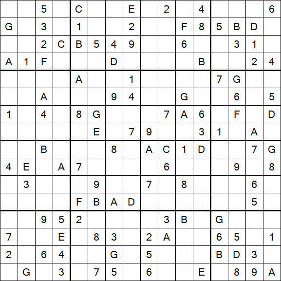 Sudoku 16x16 - Difícil