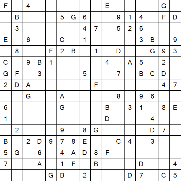 Sudoku 16x16 - Difícil